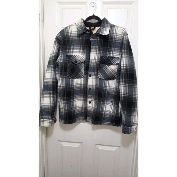 Oscar Sport Men's Flannel Sherpa-Lined Plaid Shirt Jacket Button Closure Size M - Picture 2 of 8